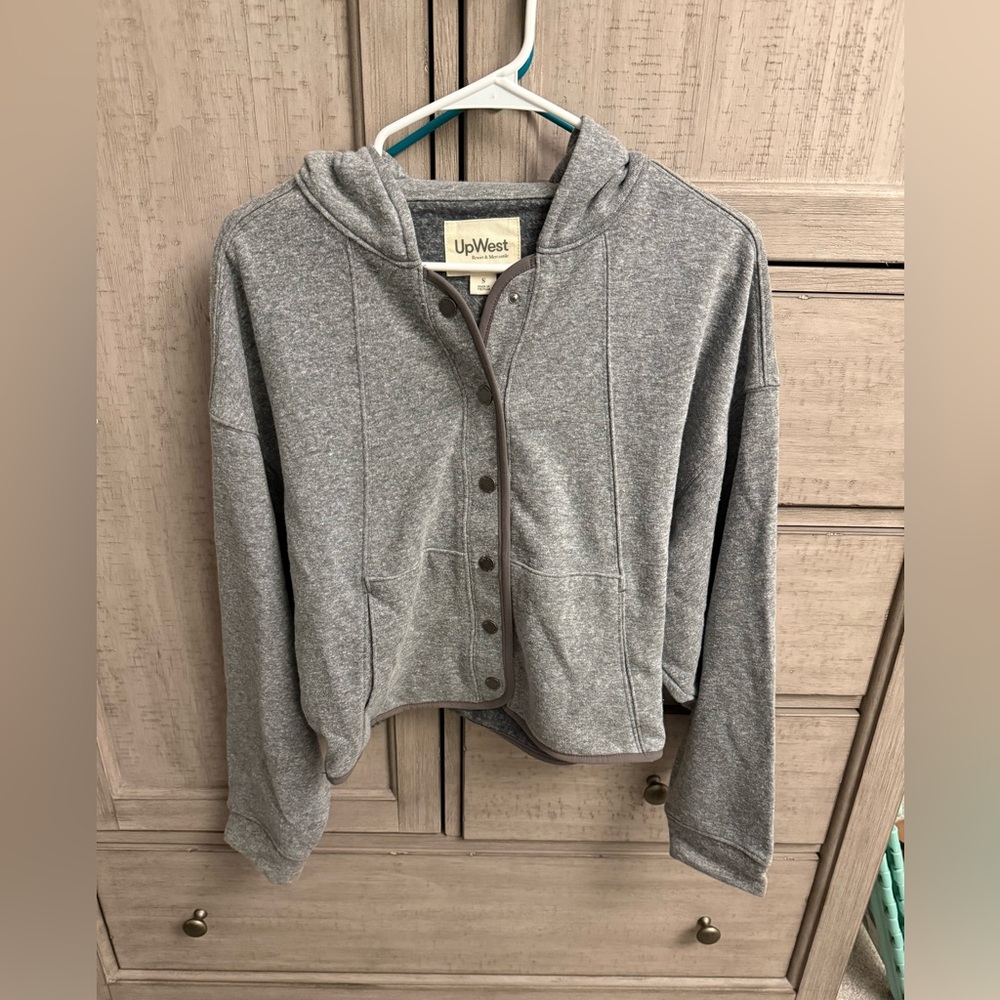 UpWest Heather Gray Button-Up Hoodie